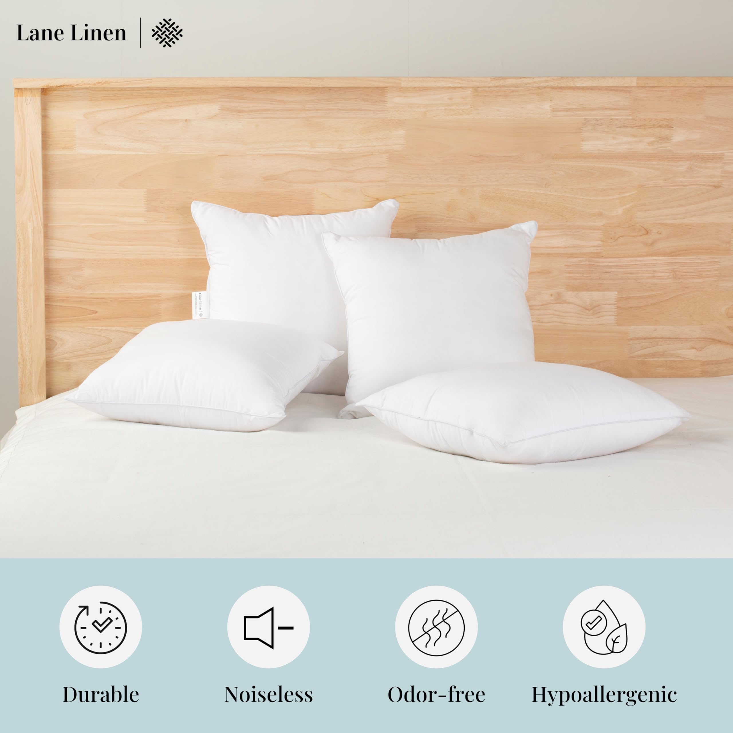 Foto 4 | Set De 4 Cojines Con Relleno Lane Linen, 40 X 40 Cm, Color Blanco - Venta Internacional.