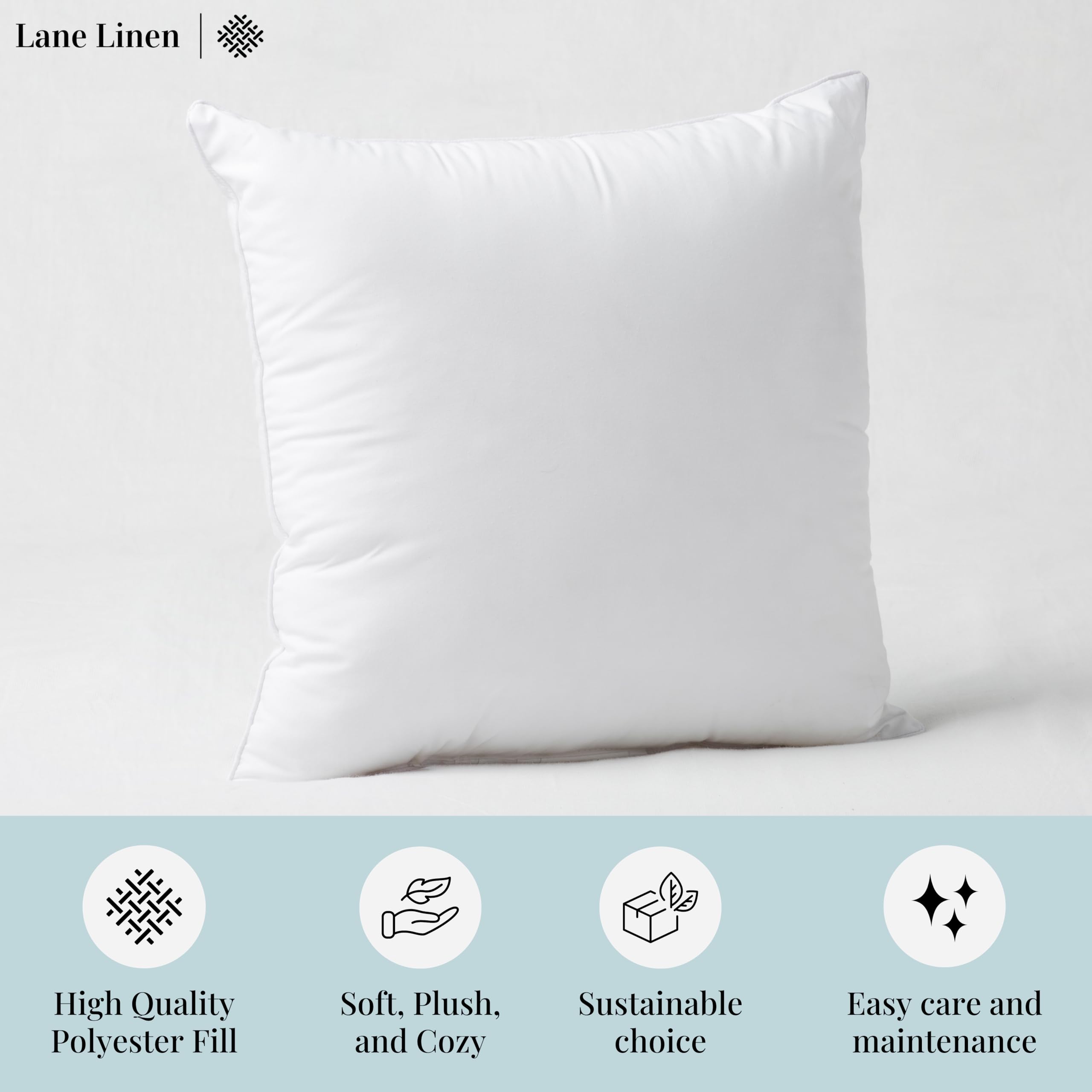 Foto 7 | Set De 4 Cojines Con Relleno Lane Linen, 40 X 40 Cm, Color Blanco - Venta Internacional.