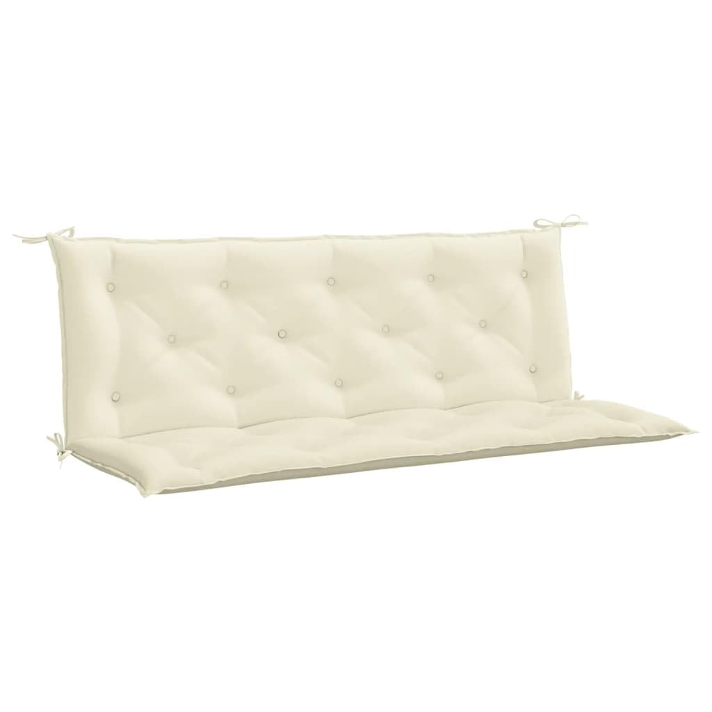 Juego De 2 Cojines Vidaxl Para Banco De Jardín Y Exterior, Color Blanco Crema - Venta Internacional.
