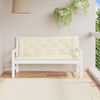 Foto 2 | Juego De 2 Cojines Vidaxl Para Banco De Jardín Y Exterior, Color Blanco Crema - Venta Internacional.