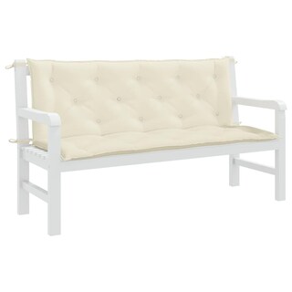 Foto 4 | Juego De 2 Cojines Vidaxl Para Banco De Jardín Y Exterior, Color Blanco Crema - Venta Internacional.
