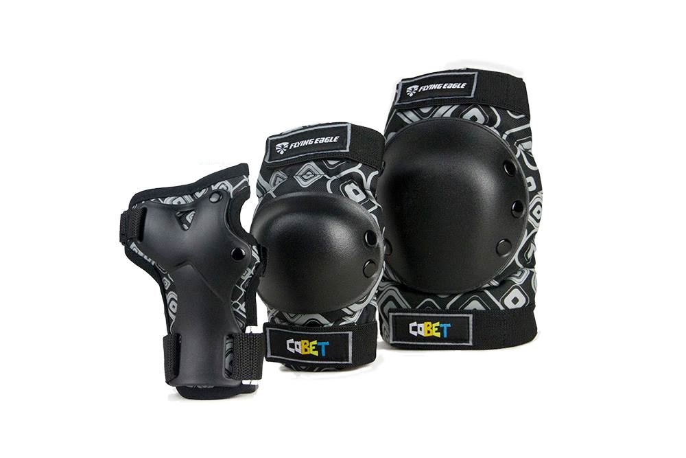 Foto 2 pulgar | Set de Protecciones Profesionales para Deportes Sobre Ruedas Flying Eagle color Negro