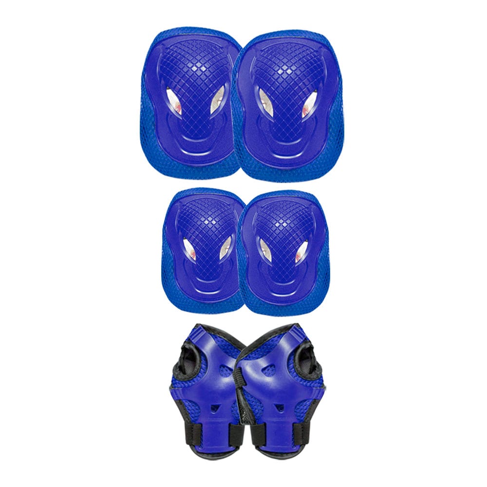 Set Protecciones Infantil Azul Resorte Ajustable Plástico De Alta Resistencia $249