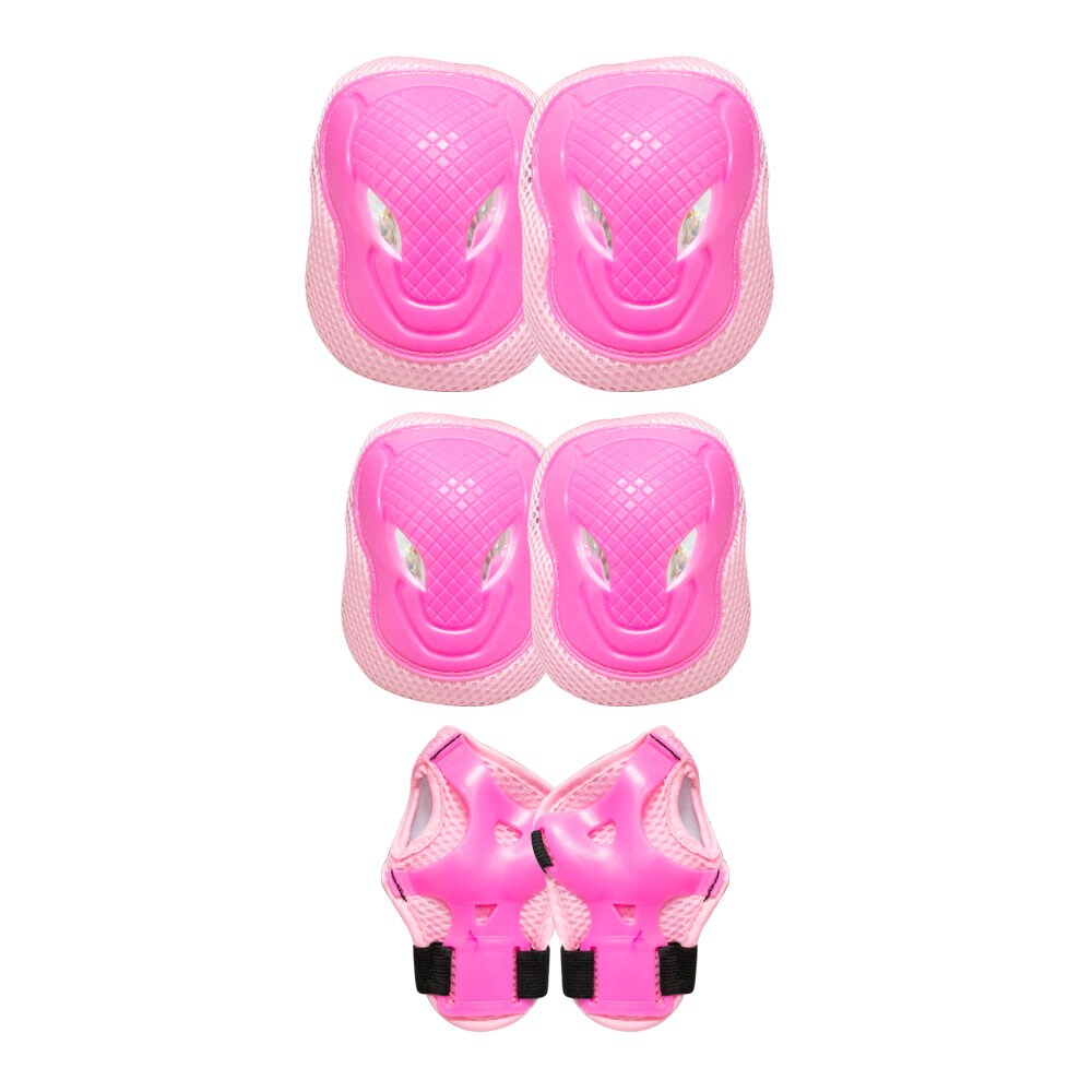 Set Protecciones Infantil Rosa Resorte Ajustable Plástico De Alta Resistencia $249