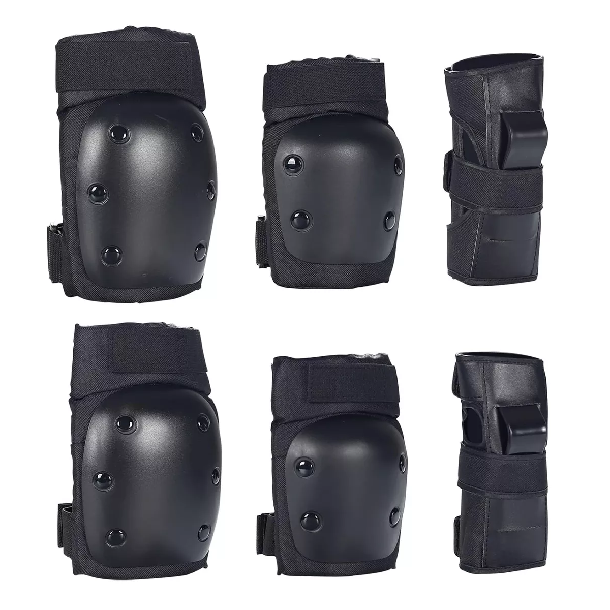 Foto 2 pulgar | Kit 6 Pcs Coderas De Rodilla Con Protector De Muñeca Ajustable Talla L Eo Safe Imports Esi-14527 Negro