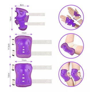 Foto 3 | Kit De Protección De Patín Niños Con Casco Rodillera Codera Eo Safe Imports Esi-17509 Purpura