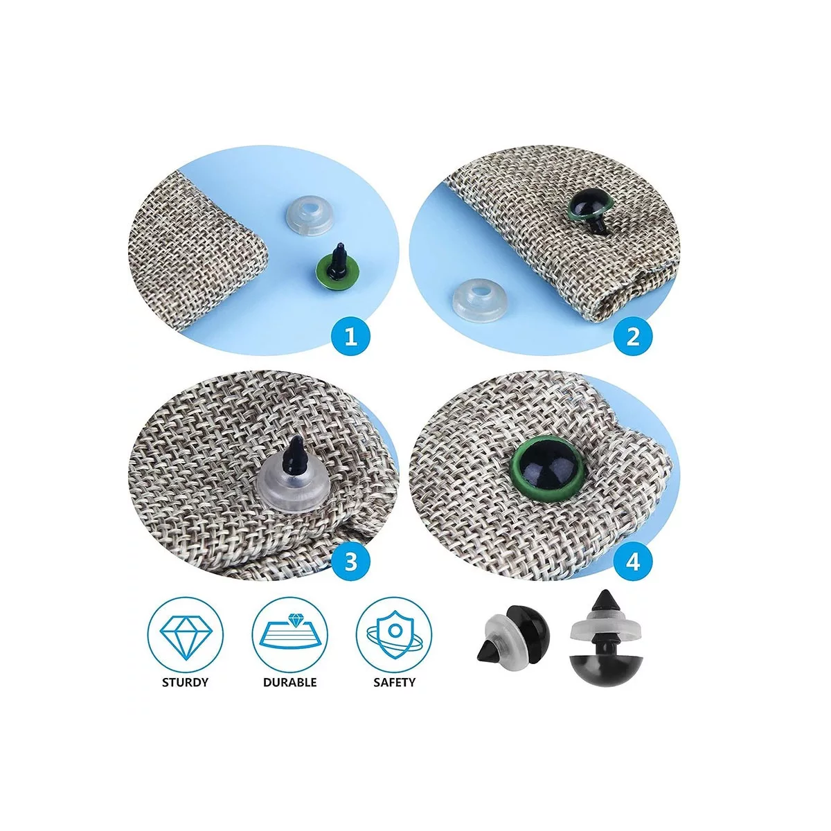 Foto 3 pulgar | Ojos Y Nariz Seguridad Amigurumis 1040 Pzas Eo Safe Imports Esi-18144 Multicolor
