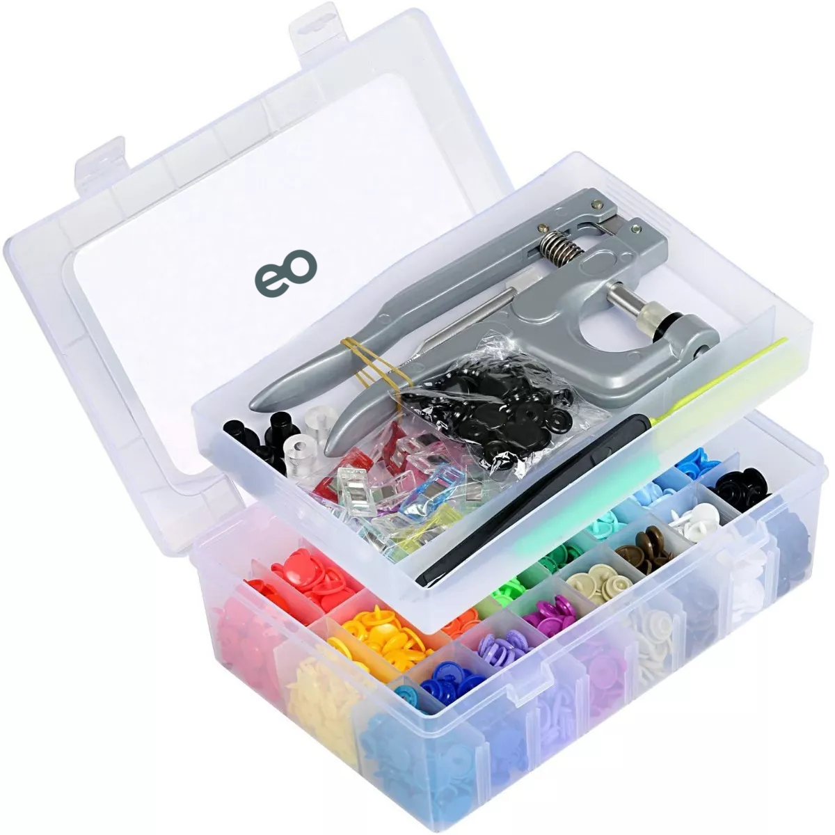 Foto 1 | Juegos+herramienta Botón A Presión De Pinza Para Ropa 375pz Eo Safe Imports Esi-8439-1 Multicolor