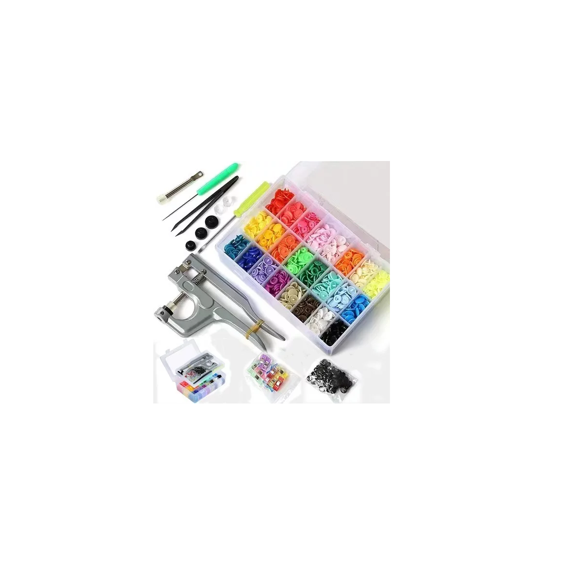 Foto 2 | Juegos+herramienta Botón A Presión De Pinza Para Ropa 375pz Eo Safe Imports Esi-8439-1 Multicolor