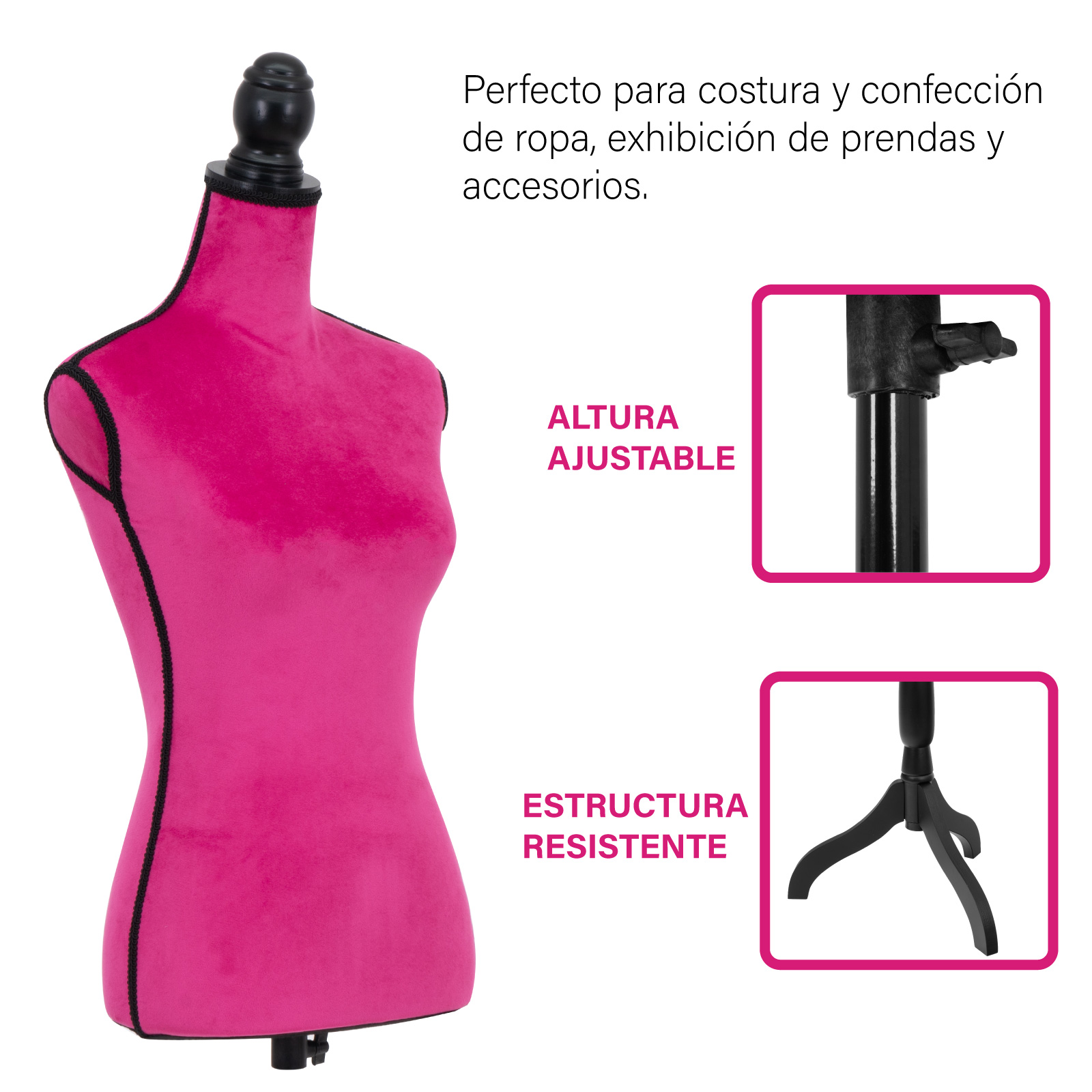 Foto 2 | Maniquí Torso Femenino Afelpado Onof Mtfat Para Modista Color Fucsia