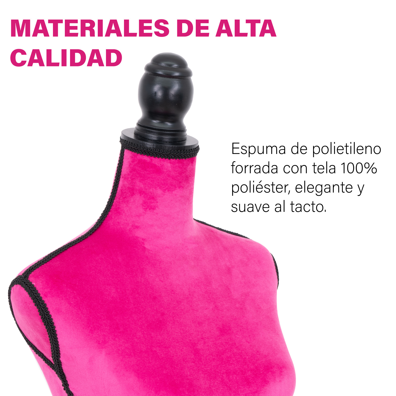 Foto 4 pulgar | Maniquí Torso Femenino Afelpado Onof Mtfat Para Modista Color Fucsia