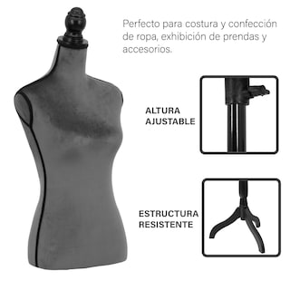 Foto 2 | Maniquí Torso Femenino Afelpado Onof Mtfat Para Modista Color Gris Fuerte