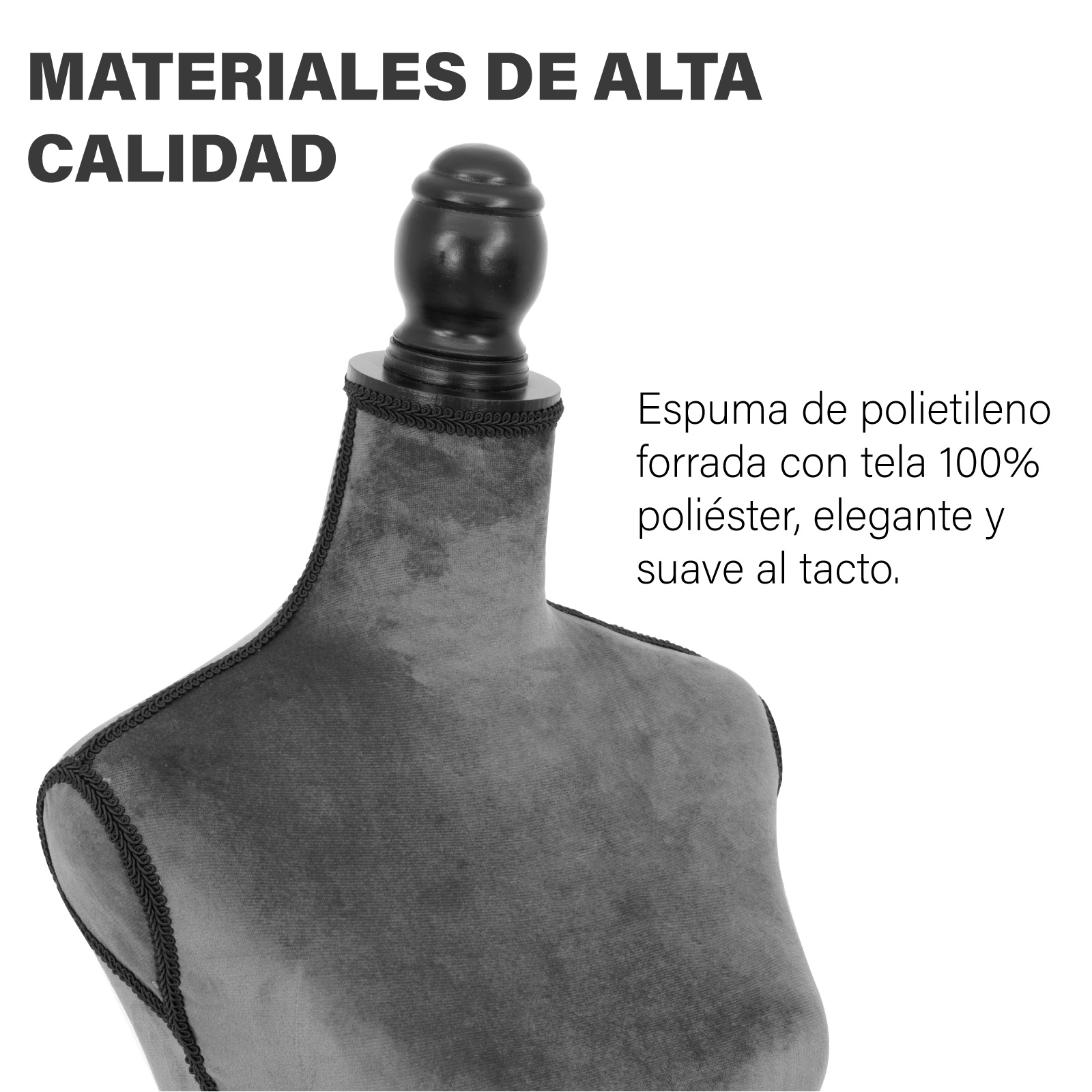 Foto 4 pulgar | Maniquí Torso Femenino Afelpado Onof Mtfat Para Modista Color Gris Fuerte