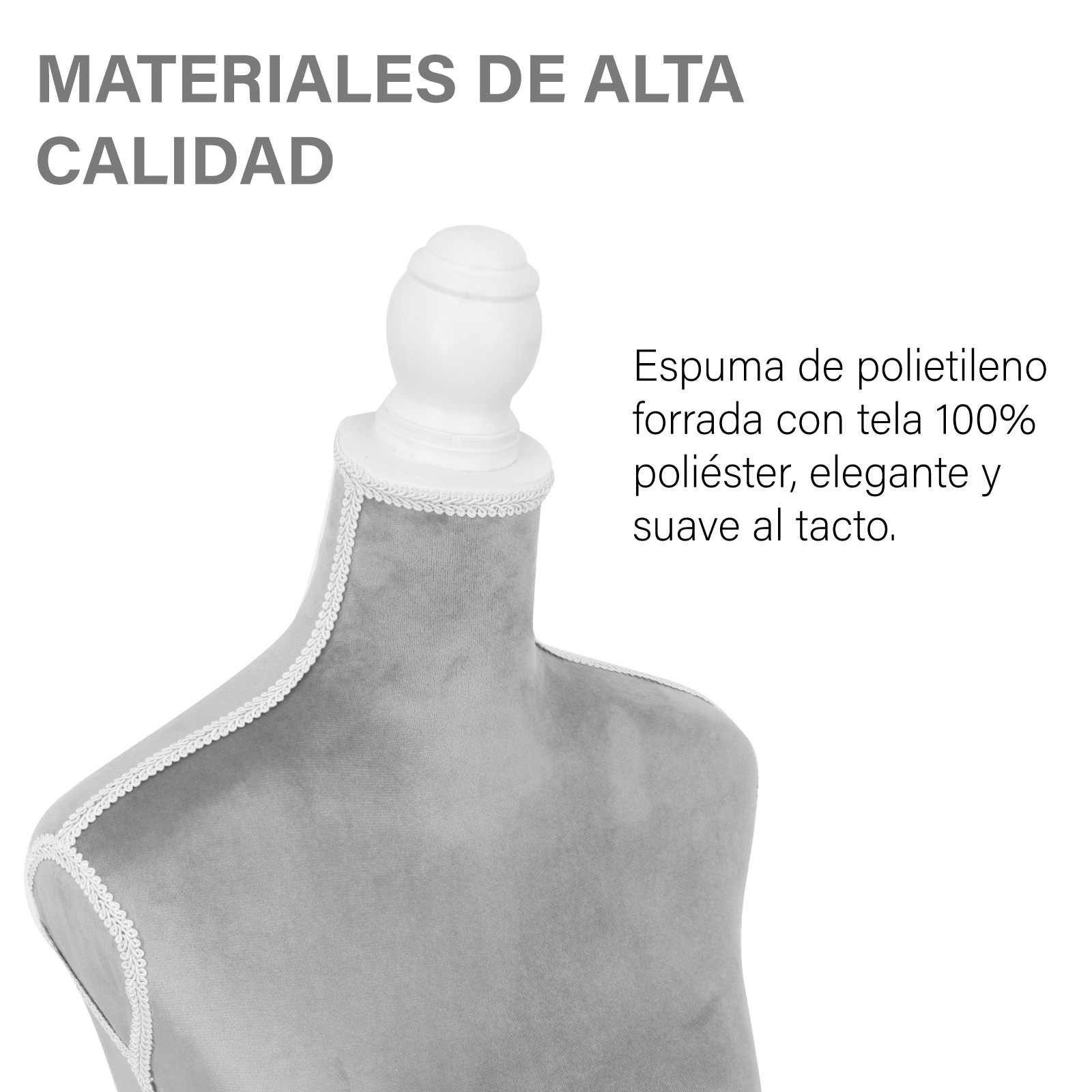 Foto 4 | Maniqui Torso Femenino Afelpado Onof Mtfat Para Modista Color Gris