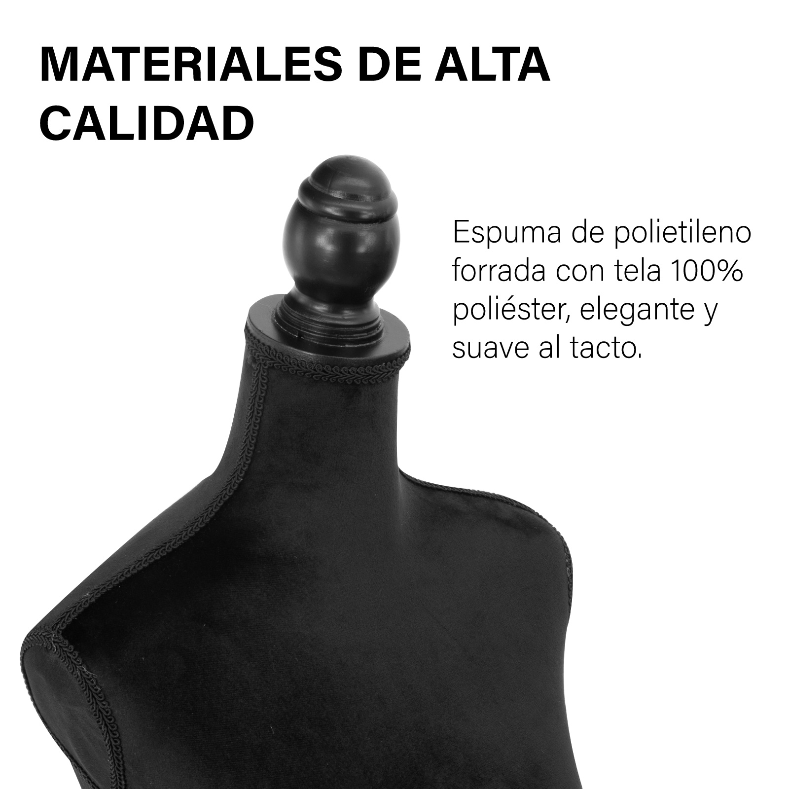 Foto 5 pulgar | Maniquí Torso Femenino Afelpado Onof Mtfat Confeccionado Color Negro