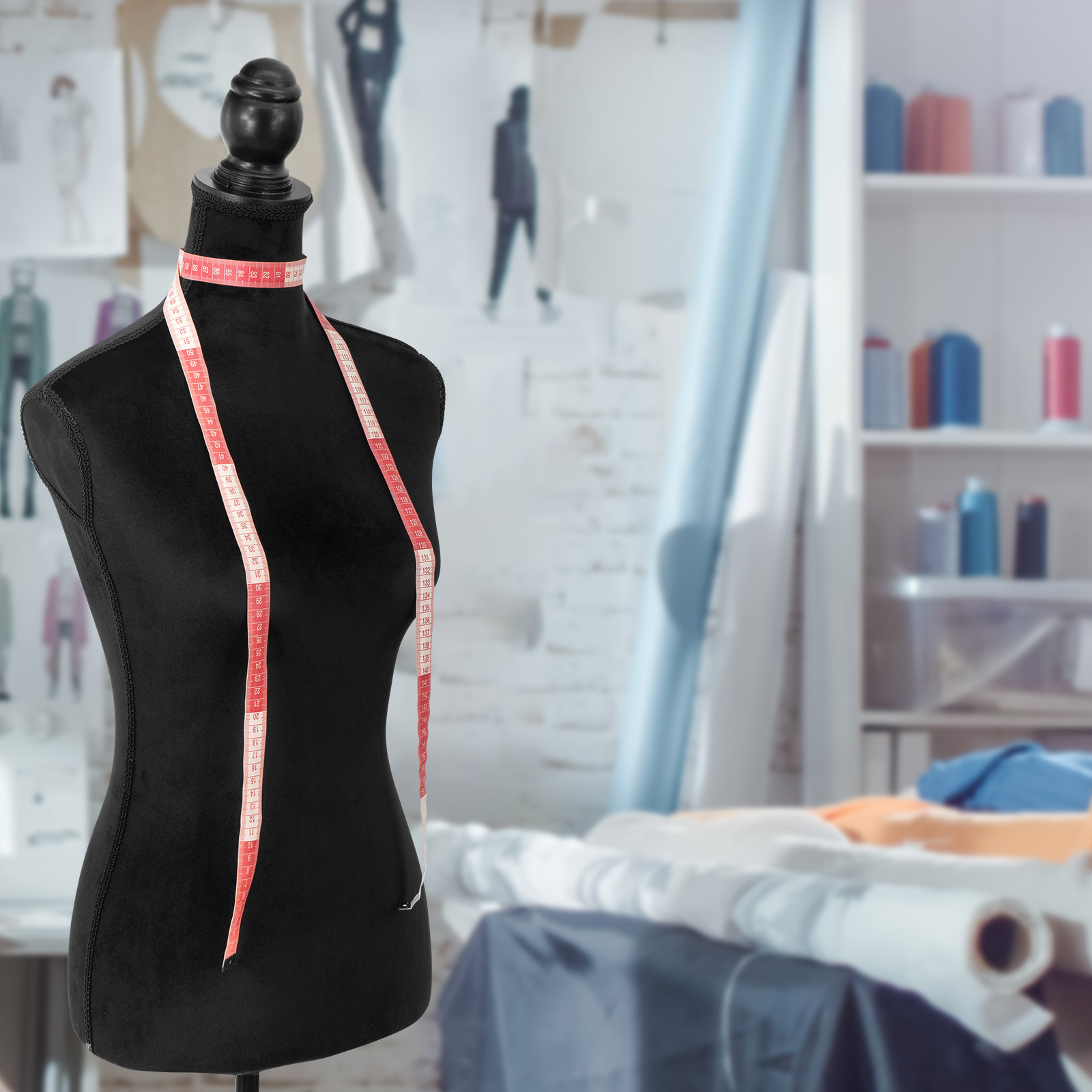 Foto 8 | Maniquí Torso Femenino Afelpado Onof Mtfat Confeccionado Color Negro