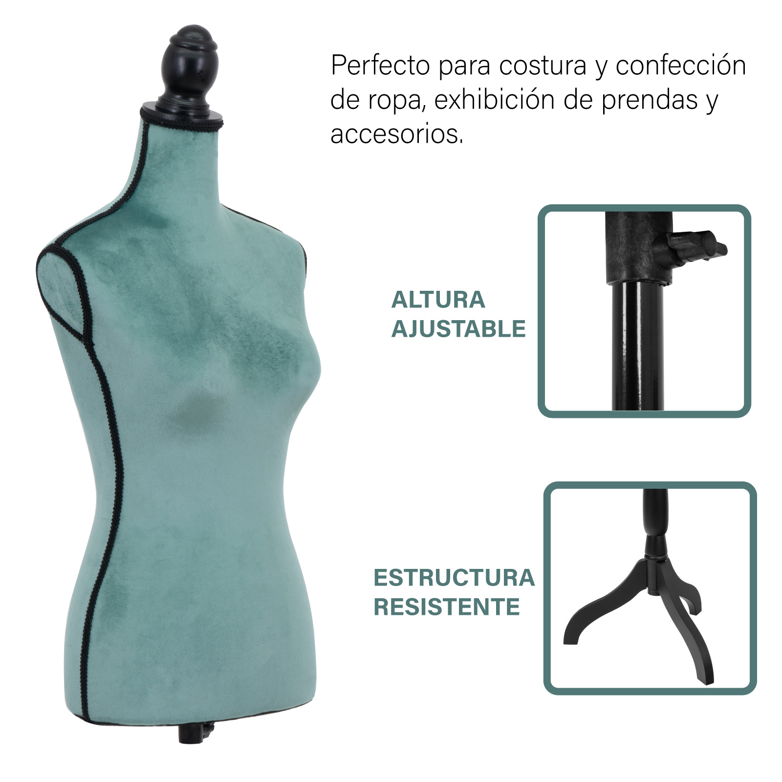 Foto 2 | Maniquí Torso Femenino Afelpado Onof Mtfat Para Modista Color Aqua