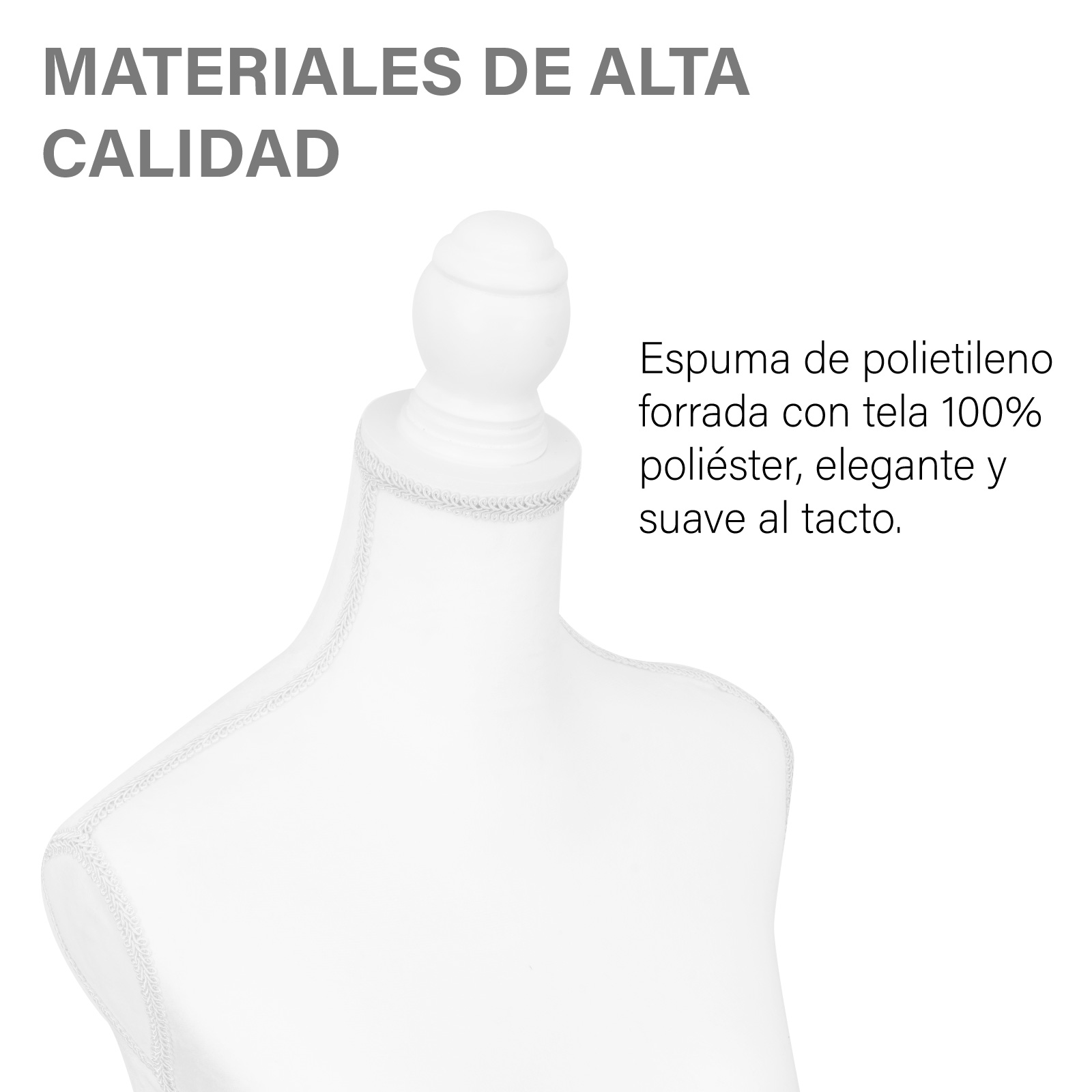 Foto 5 pulgar | Maniquí Torso Femenino Afelpado Onof Mtfat Para Modista Color Blanco