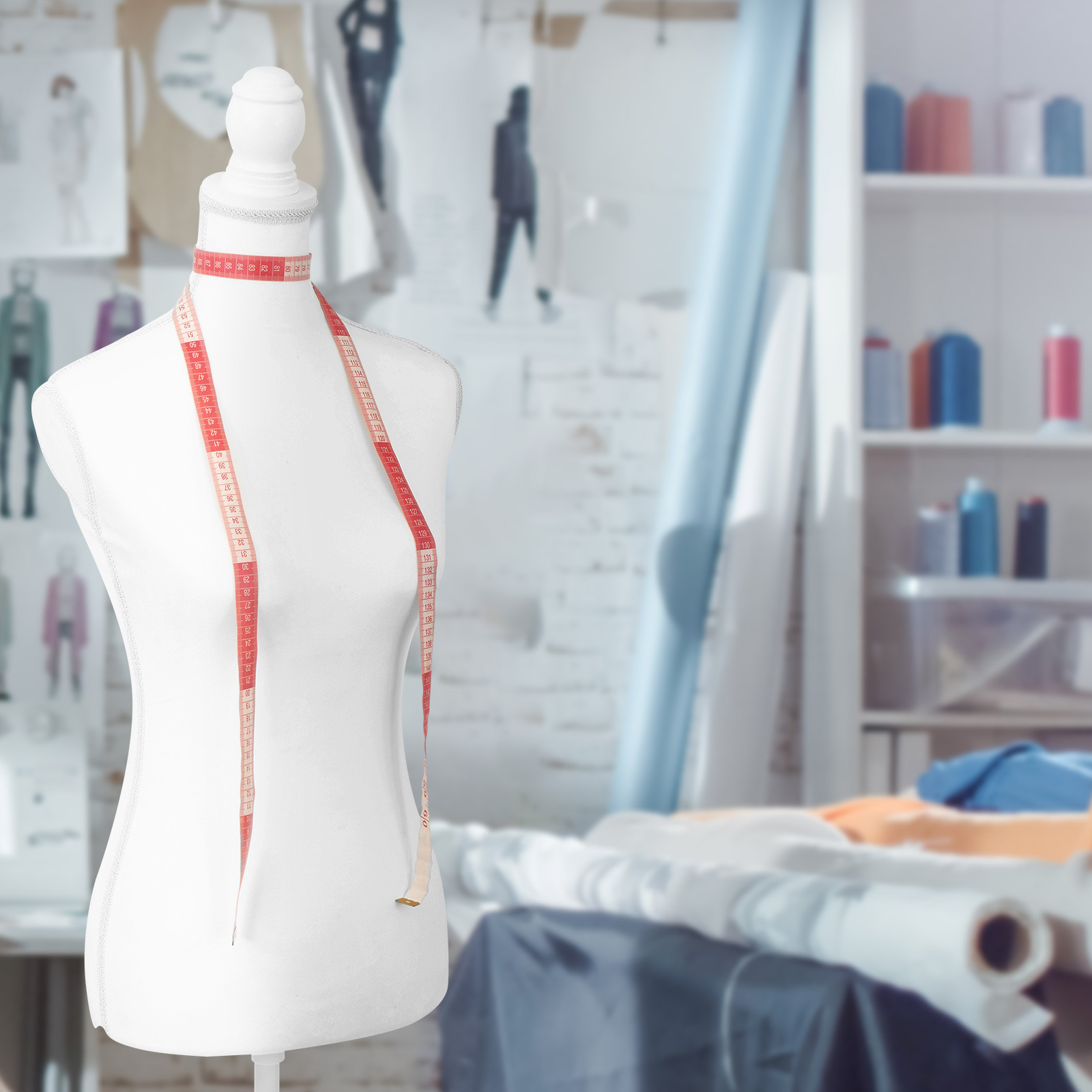 Foto 8 | Maniquí Torso Femenino Afelpado Onof Mtfat Para Modista Color Blanco