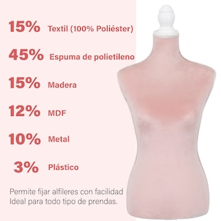 Foto 5 | Maniquí Onof MTFAT color Rosa Torso Femenino Afelpado para Modista