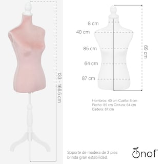 Foto 6 | Maniquí Onof MTFAT color Rosa Torso Femenino Afelpado para Modista