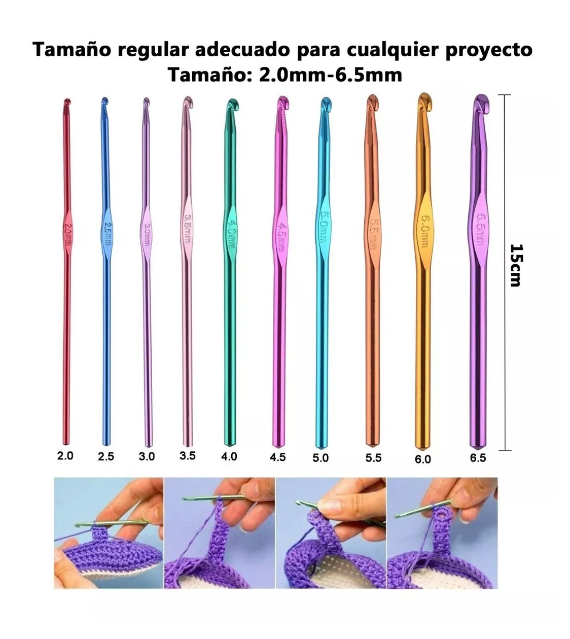 Foto 4 pulgar | Kit de Ganchos y Accesorios para Tejer al Crochet Belug Multicolor 100 Piezas