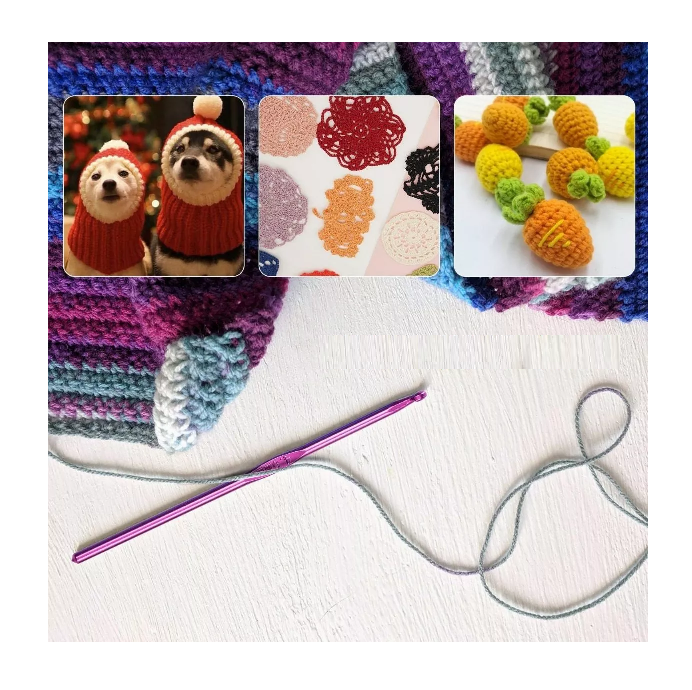 Foto 5 | Kit De Ganchos Y Accesorios Para Tejer Al Crochet 100 Pzas Multicolor