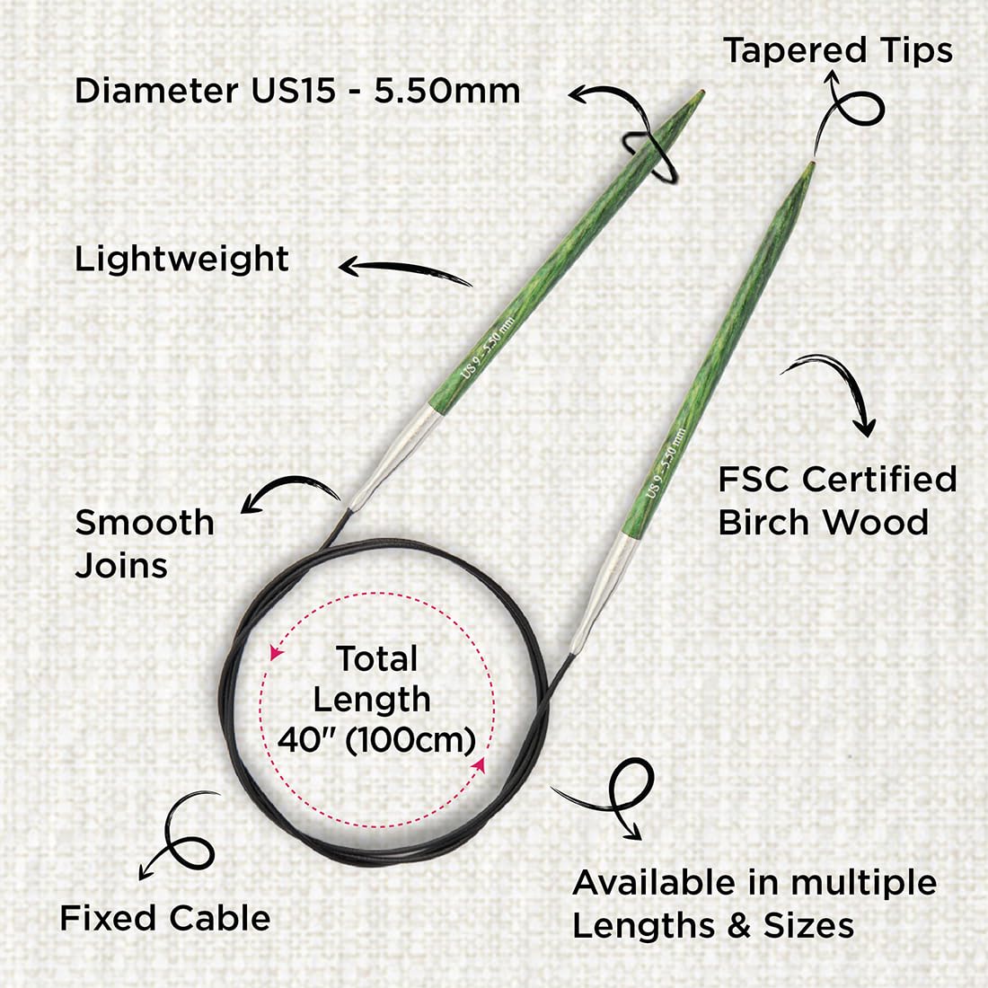Foto 4 pulgar | Agujas Circulares Fijas Knitpro Dreamz 100 Cm Us 9 (5.5 Mm) - Venta Internacional.