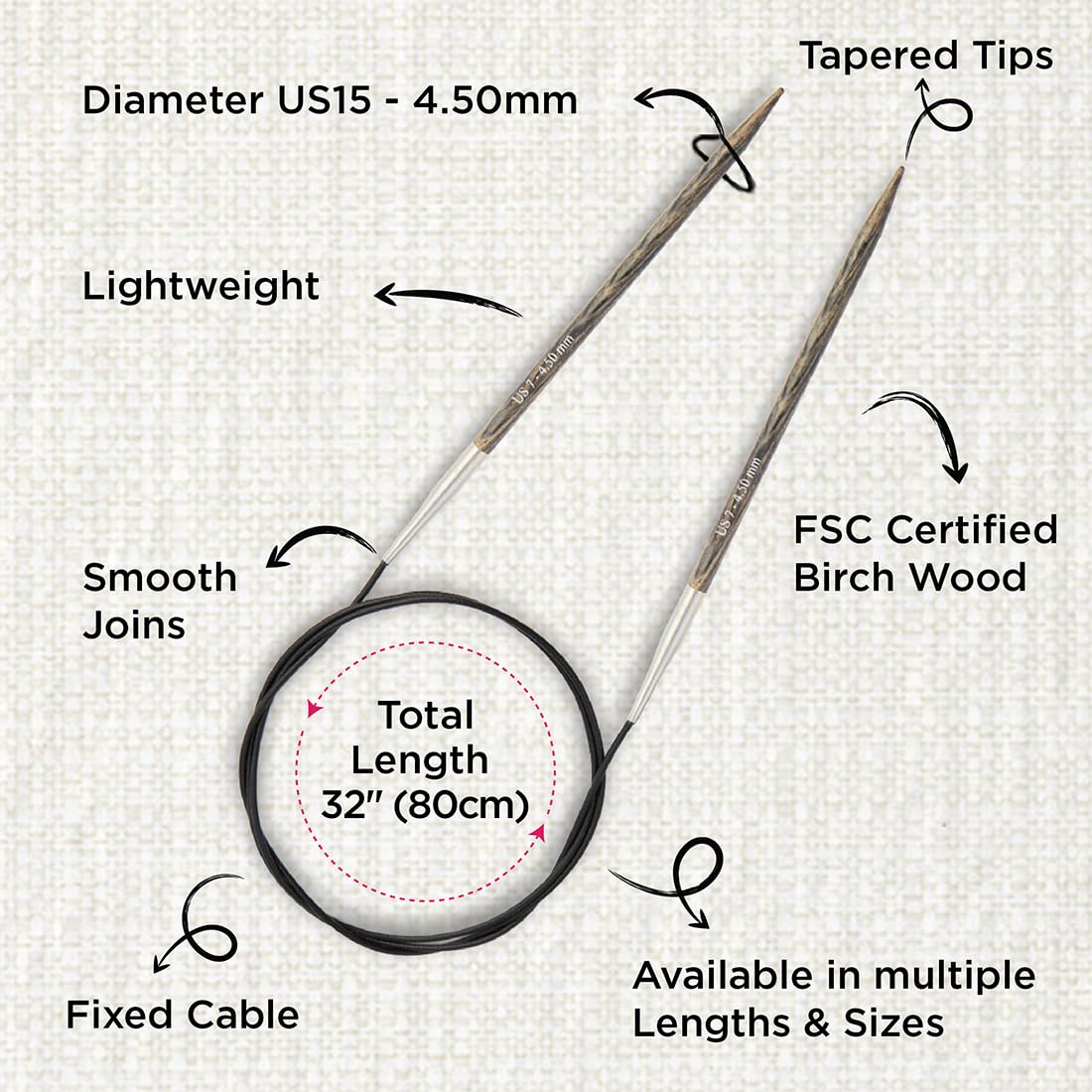 Foto 3 | Agujas Circulares Fijas Knitpro Dreamz 80 Cm Talla 7 De Ee. Uu. - Venta Internacional.