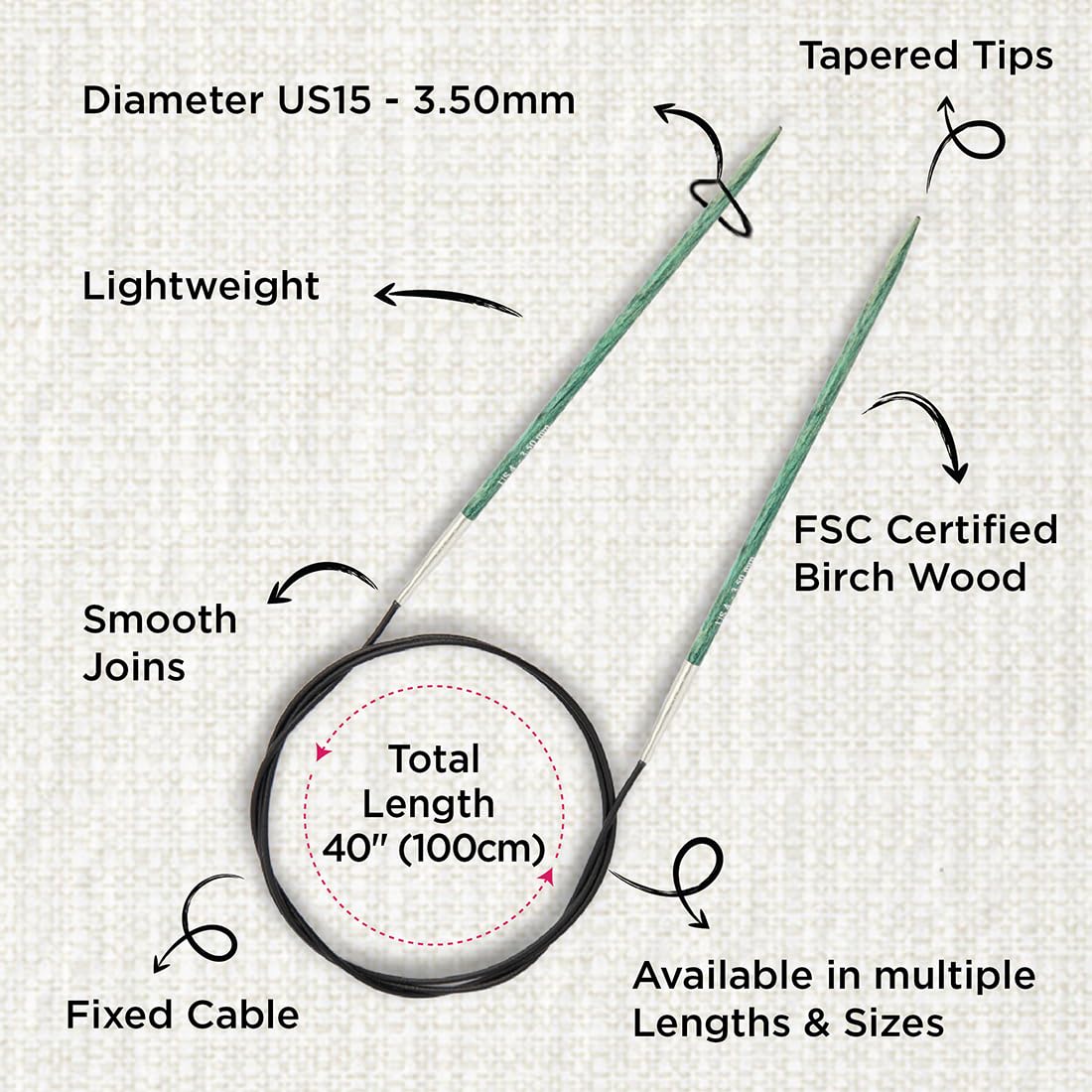 Foto 4 pulgar | Agujas Circulares Fijas Knitpro Dreamz 40 Cm Us 4 (3,5 Mm) - Venta Internacional.