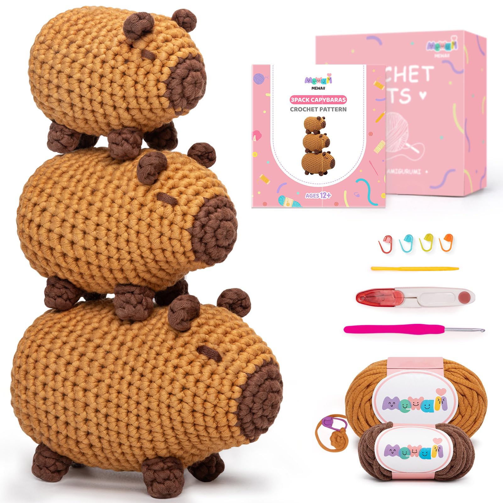Foto 2 pulgar | Kit De Ganchillo Mewaii Para Principiantes De Nivel 1 Con Un 40% De Lana Extra - Venta Internacional.
