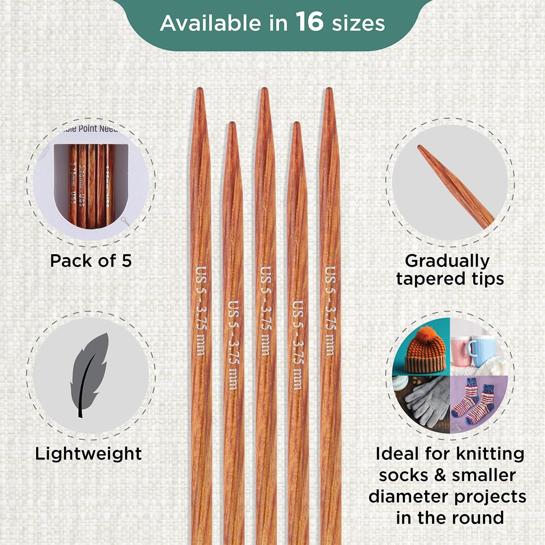Foto 4 pulgar | Agujas De Doble Punta Knitpro Dreamz 6 (15 Cm) Us 5 (3 75 Mm) - Venta Internacional.