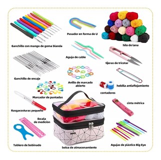 Foto 2 | Kit Completo 105pcspara Tejer Bordar Coser Bolso Rosa