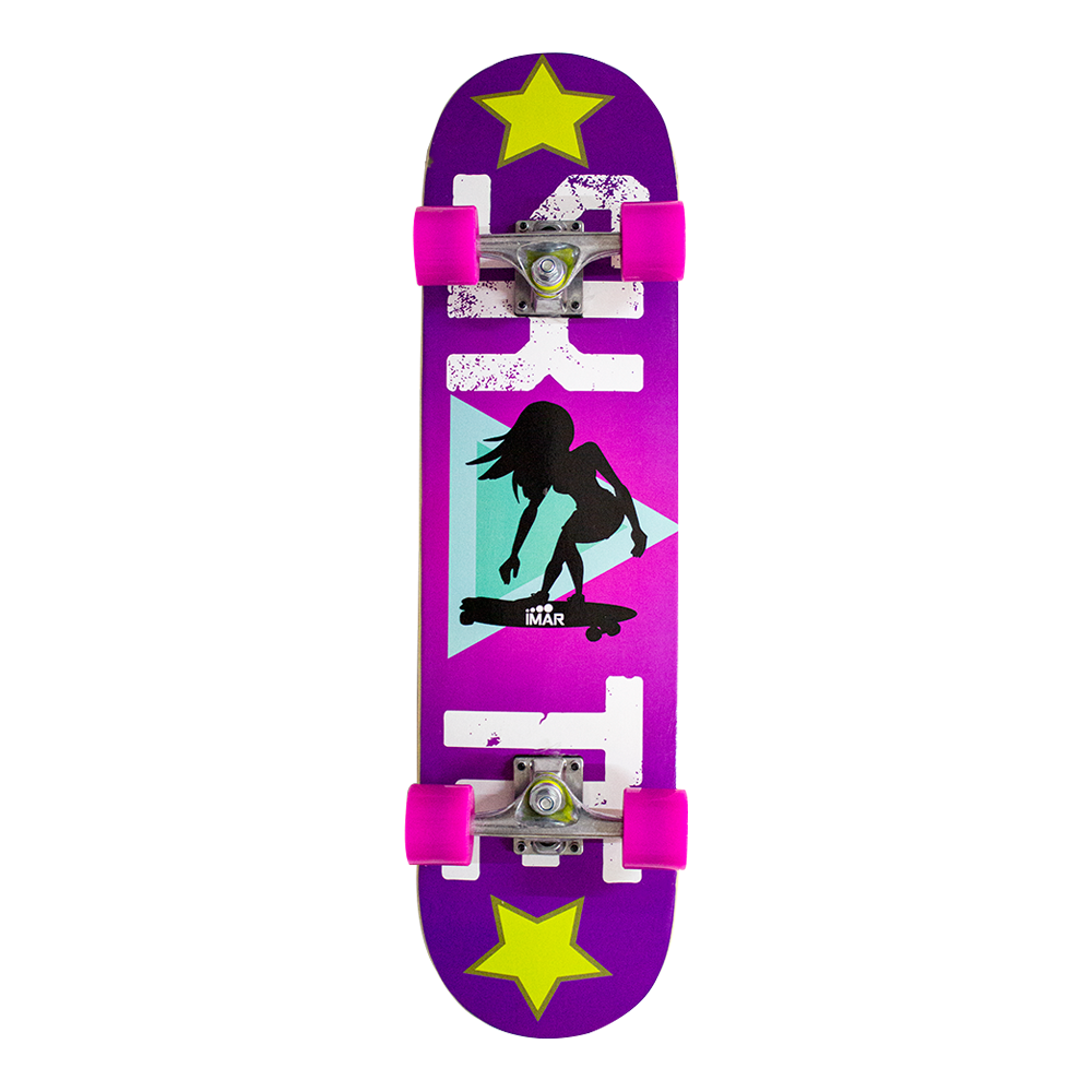 Patineta Genérico Na-600-sktgirl-rs color Rosa Tabla Madera Skate Girl Antiderrapante Imar