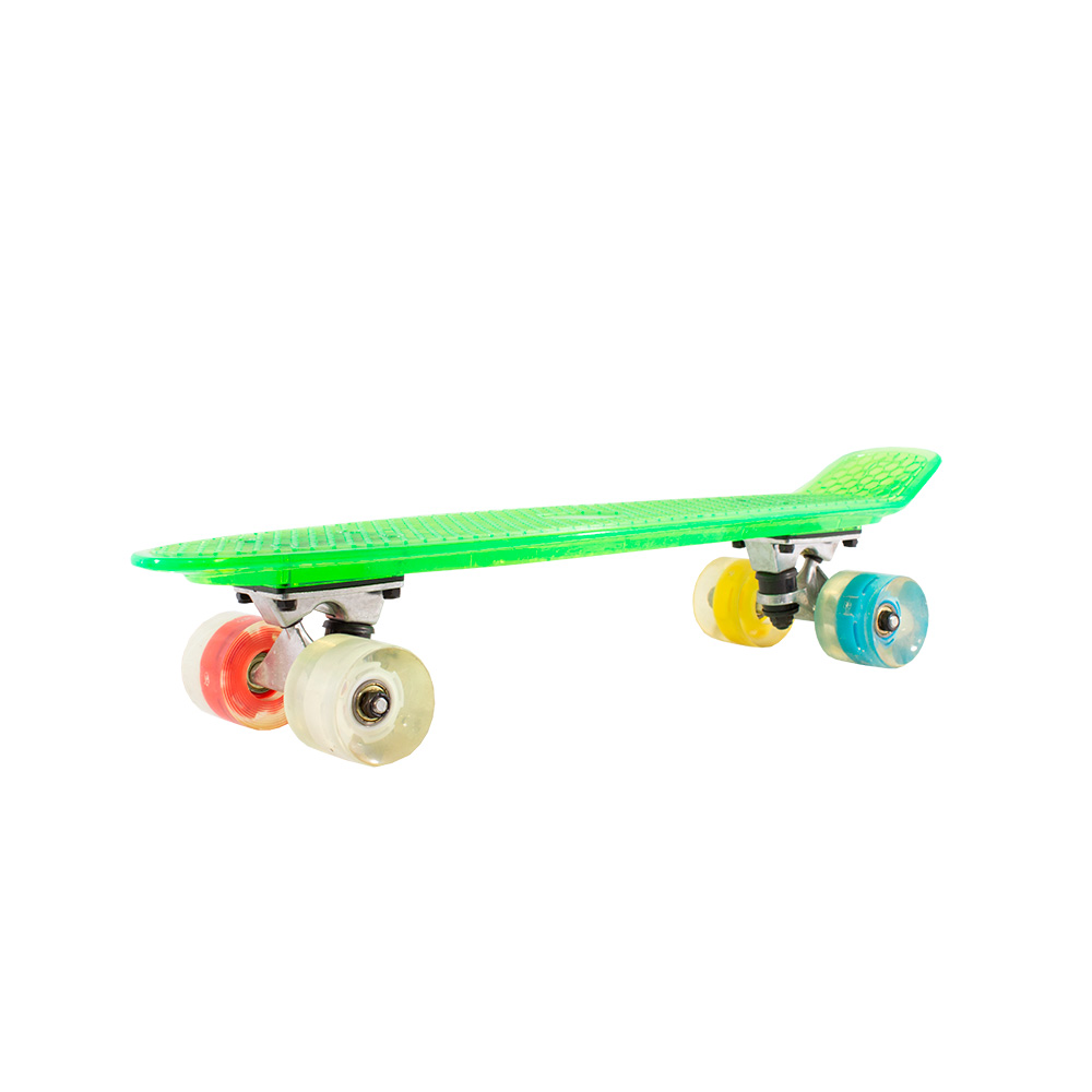 Foto 3 pulgar | Patineta Skate Cruiser Mini Genérico A006-VR color Verde Transparente Llanta Gel Flash Luz Led