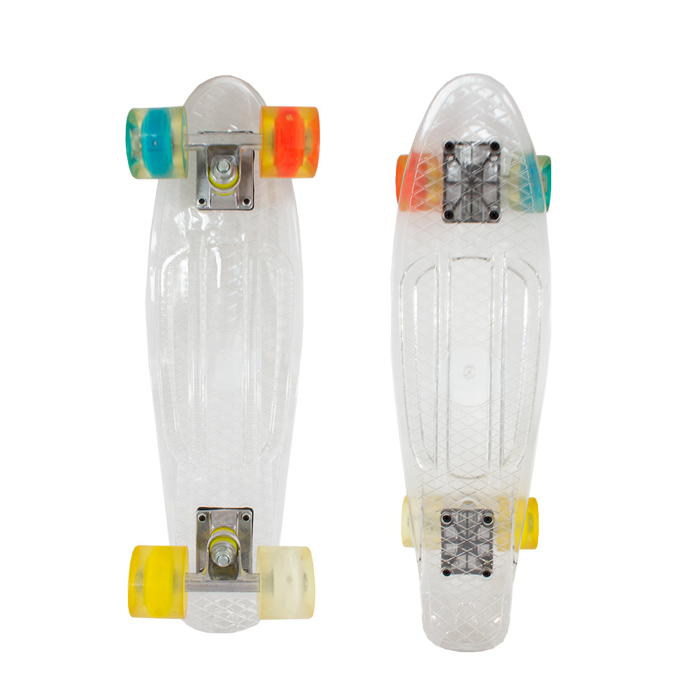 Foto 2 pulgar | Patineta Skate Cruiser Genérico A006-BCO color Transparente Mini Transparente Llanta Gel Flash Luz Led