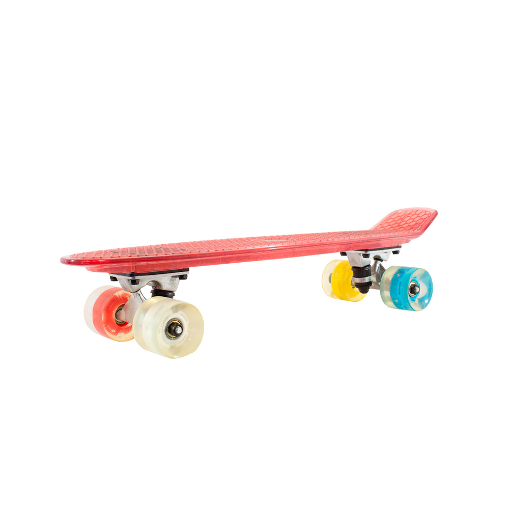 Foto 3 pulgar | Patineta Skate Cruiser Mini Genérico A006-RJ color Rojo Transparente Llanta Gel Flash Luz Led