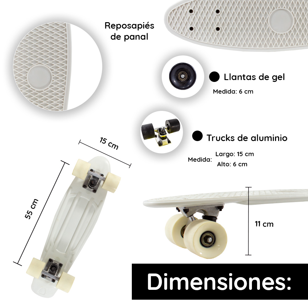 Foto 3 | Patineta Genérica A009-BCO color Blanco