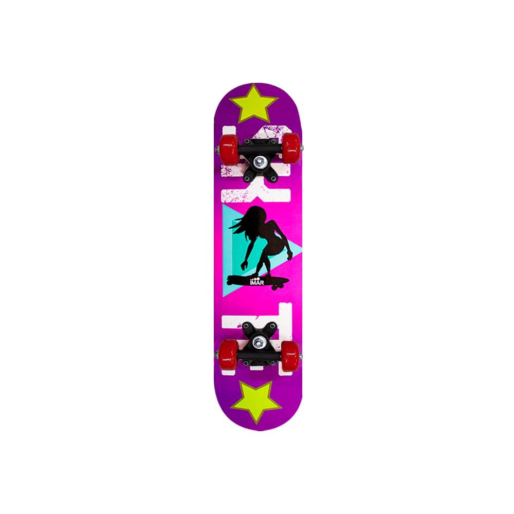 Patineta Genérico 1705-sktgirl color Púrpura Tabla Madera Mini Niños Skate Girl Antiderrapante Imar