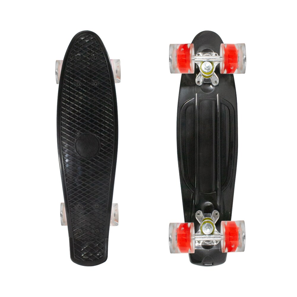 Patineta Cruiser Y-2a con Luz Led Antiderrapante color Negro $599