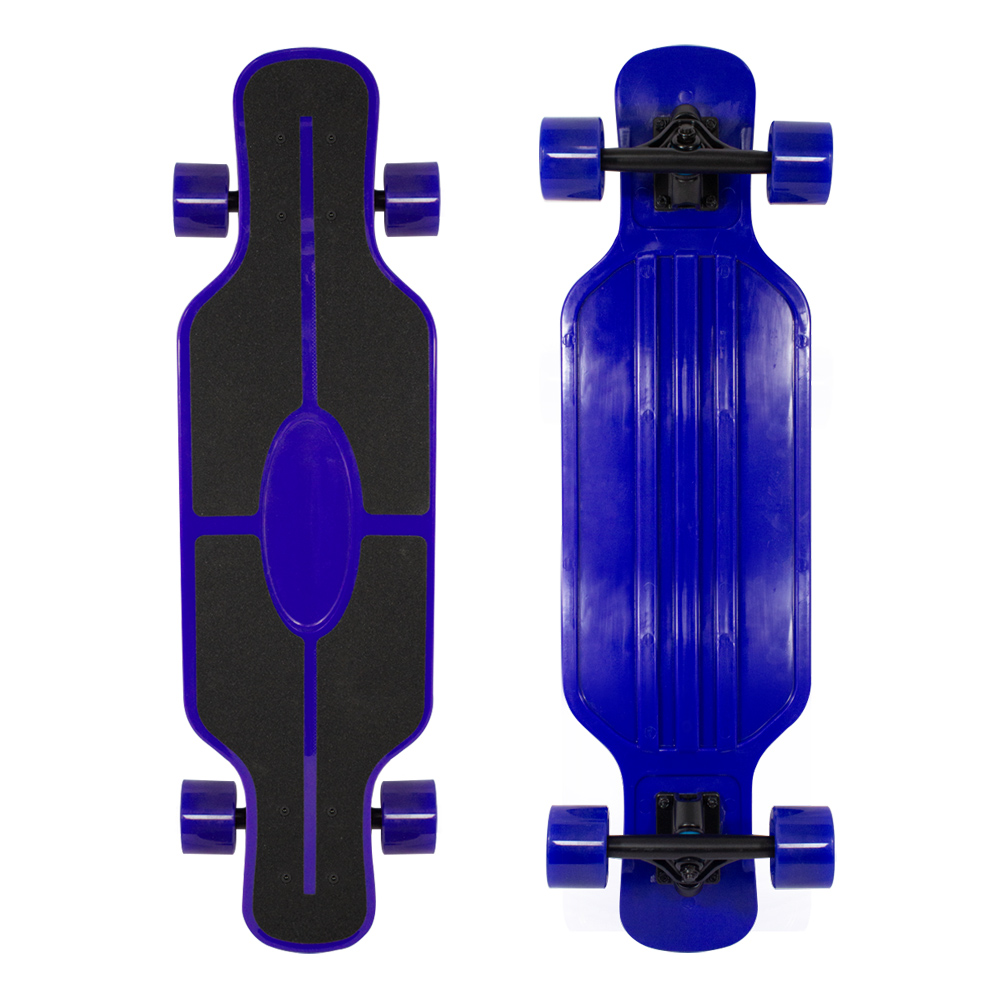 Patineta Longboard color Azul de Plástico Grueso Llantas Pu Gel de Alta Resistencia