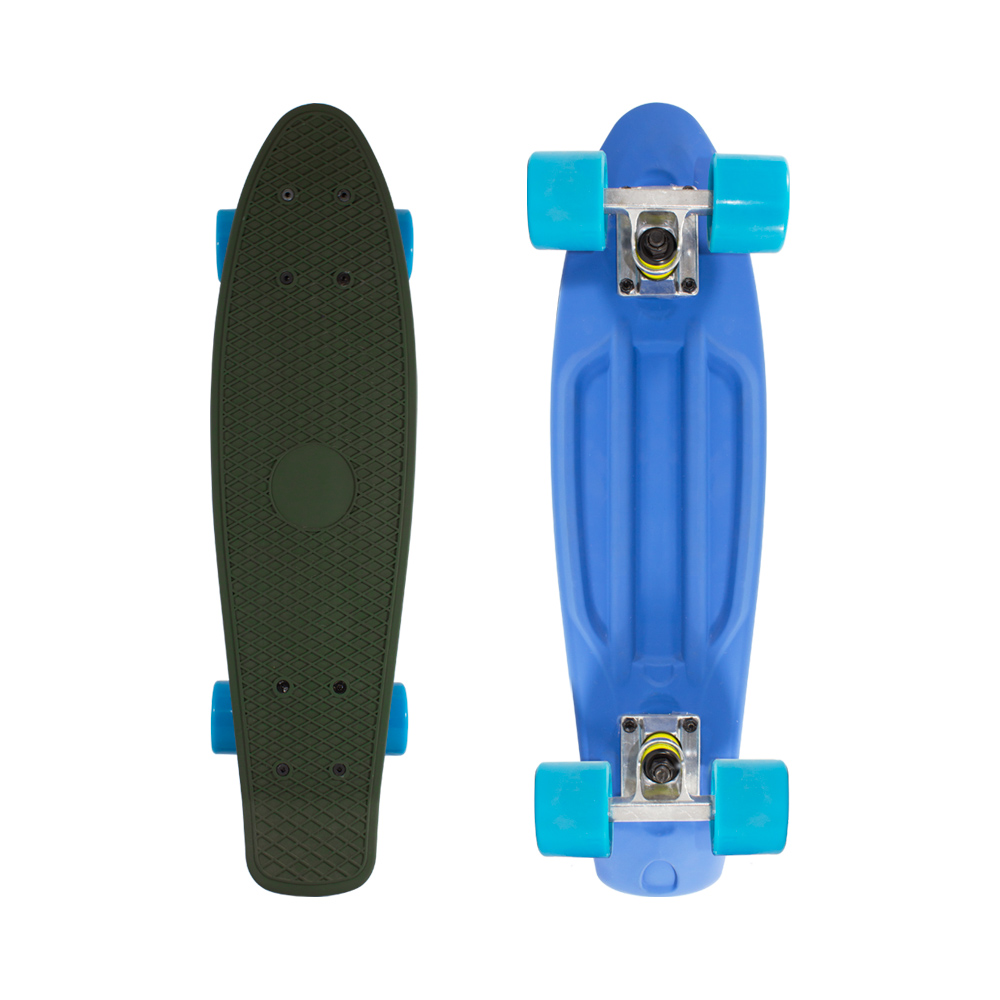 Patineta Cruiser Mate Engomada con Llantas Lisas de Alta Resistencia color Azul