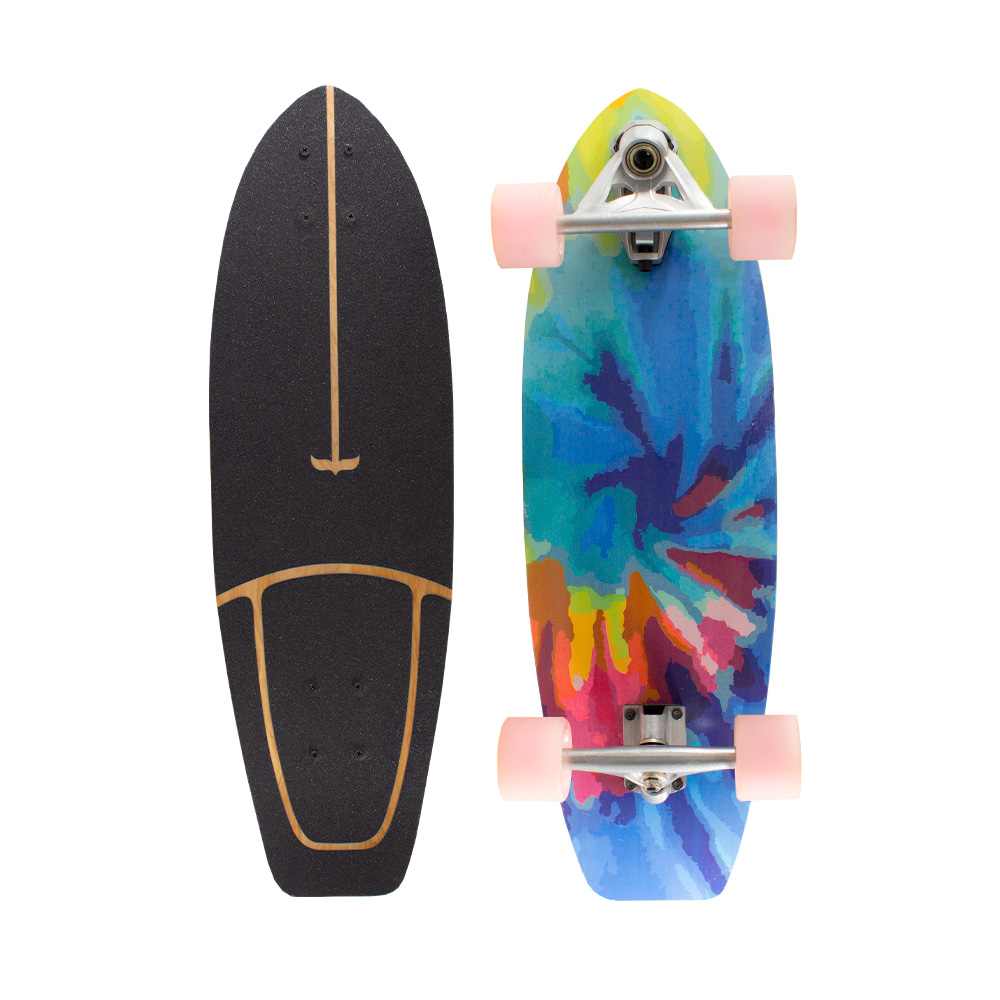 Patineta Cruiser Surf Piso Lija Reforzada Suelo Altamente Resistente Diseño Psicodélico