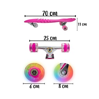 Foto 2 | Kit Patineta Waveboard Esqueletón de 3 Ruedas Rosa con Casco Protecciones de Plástico y Alta Resistencia