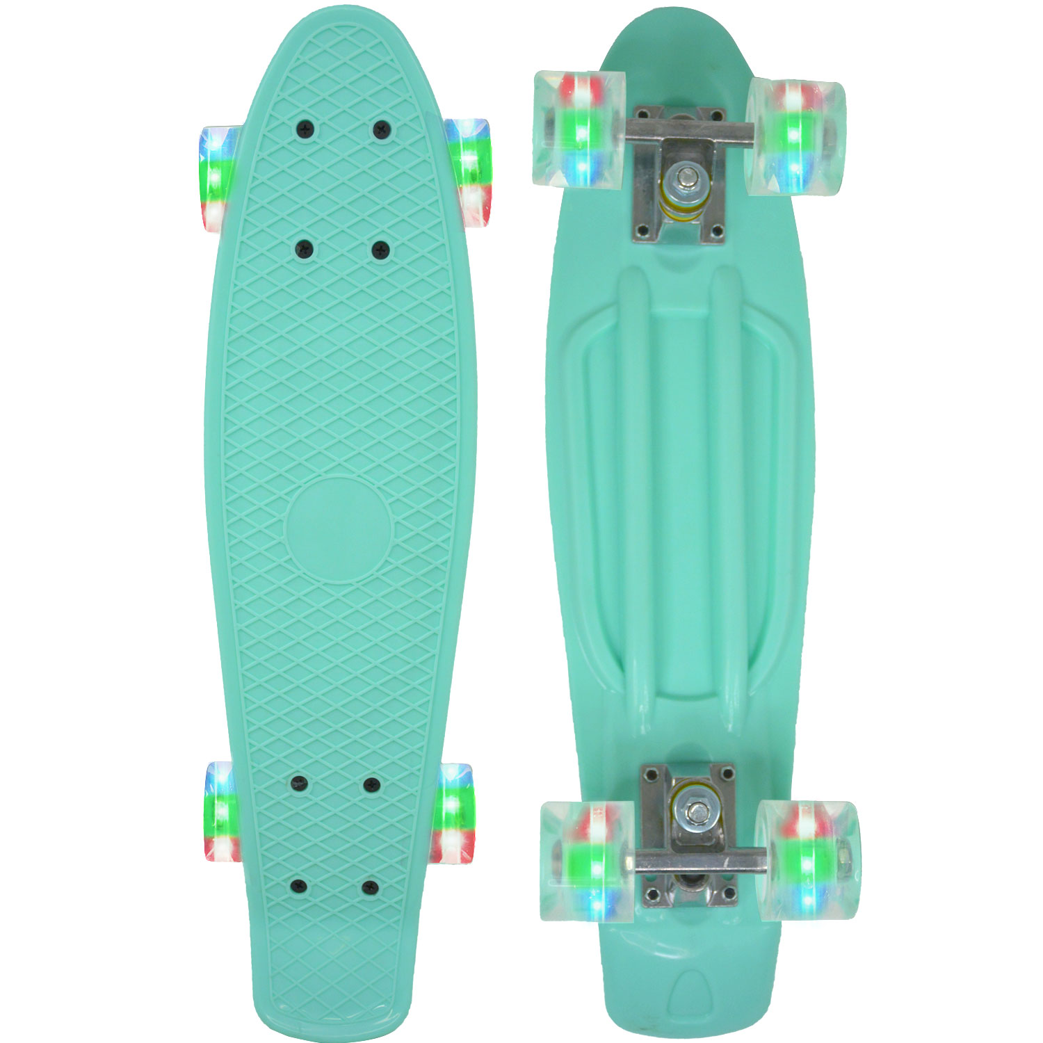 Patineta Estilo Penny Llantas Luces Led Mini Skateboard Azul