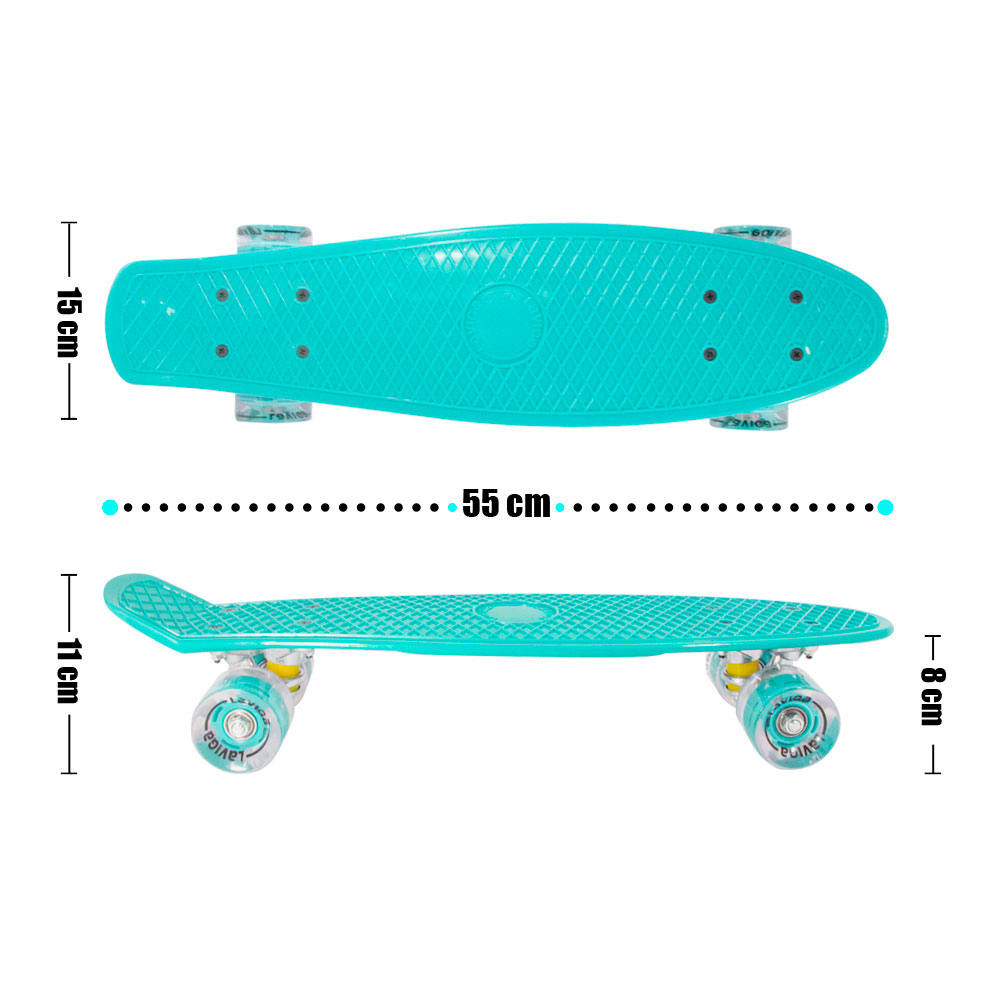 Foto 5 pulgar | Patineta Cruiser Reposapiés Antiderrapante Romboidal  Plástico Resistente color Verde