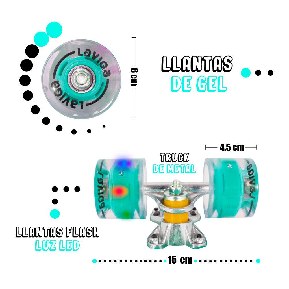 Foto 5 | Patineta Cruiser Reposapiés Antiderrapante Romboidal  Plástico Resistente color Verde