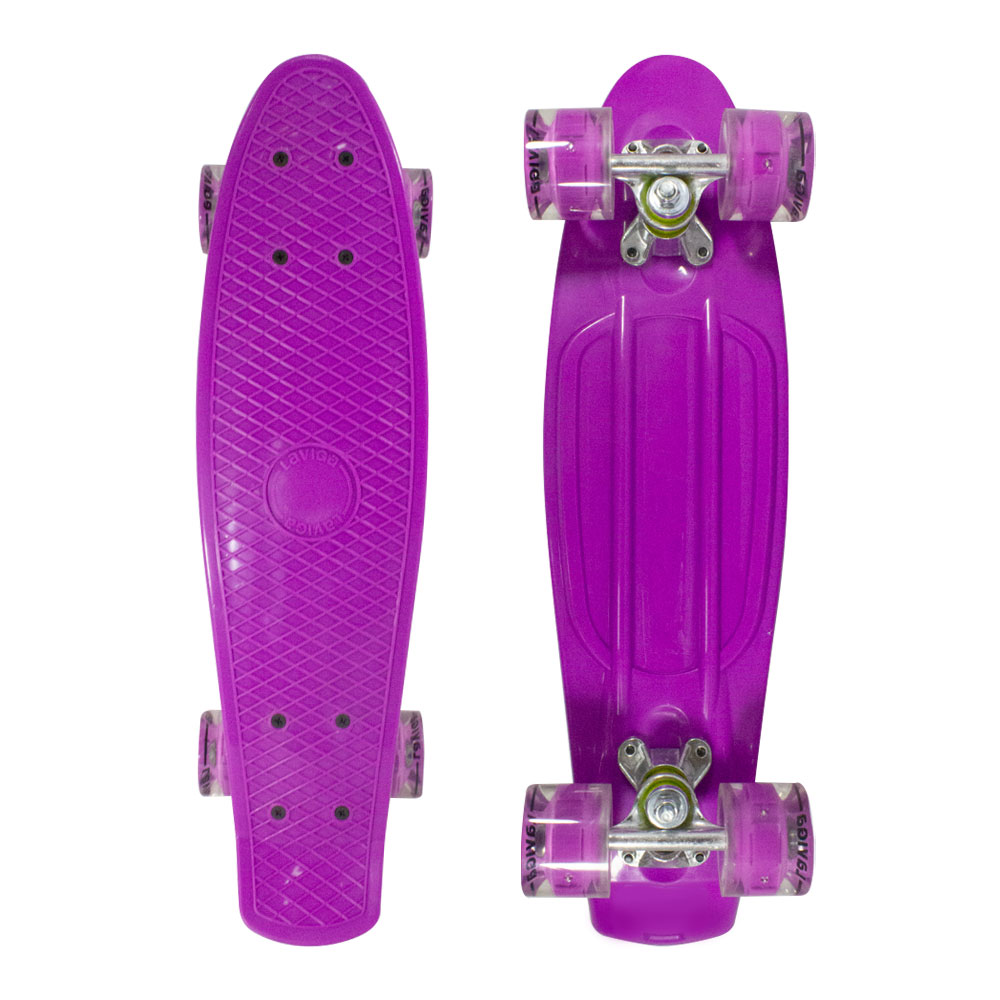 Patineta Cruiser Reposapiés Antiderrapante Romboidal  Plástico Resistente Púrpura