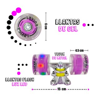 Foto 2 | Patineta Cruiser Reposapiés Antiderrapante Romboidal Plástico Resistente Púrpura