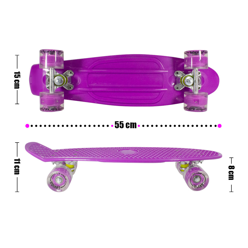 Foto 4 pulgar | Patineta Cruiser Reposapiés Antiderrapante Romboidal  Plástico Resistente Púrpura